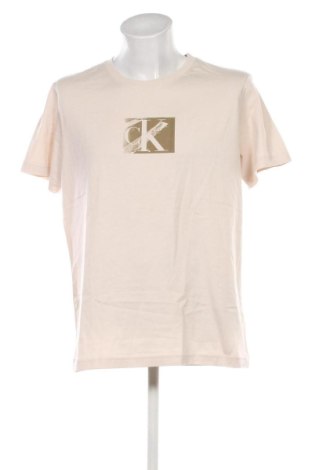 Męski T-shirt Calvin Klein Jeans, Rozmiar XL, Kolor Beżowy, Cena 180,99 zł