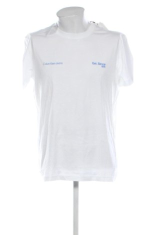 Herren T-Shirt Calvin Klein Jeans, Größe L, Farbe Weiß, Preis € 36,99