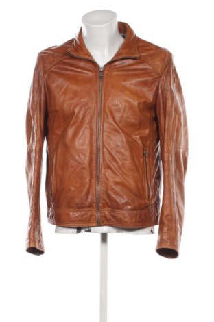 Ανδρικό δερμάτινο μπουφάν DNR, Μέγεθος L, Χρώμα Καφέ, Τιμή 116,00 €