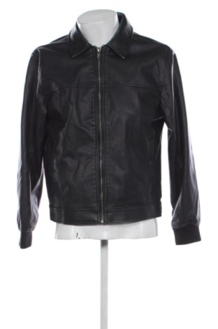 Ανδρικό δερμάτινο μπουφάν Pull&Bear, Μέγεθος M, Χρώμα Μαύρο, Τιμή 48,99 €