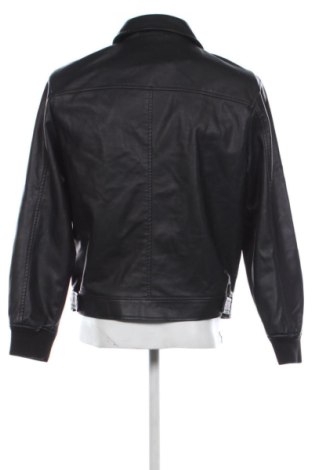 Ανδρικό δερμάτινο μπουφάν Pull&Bear, Μέγεθος M, Χρώμα Μαύρο, Τιμή 48,99 €