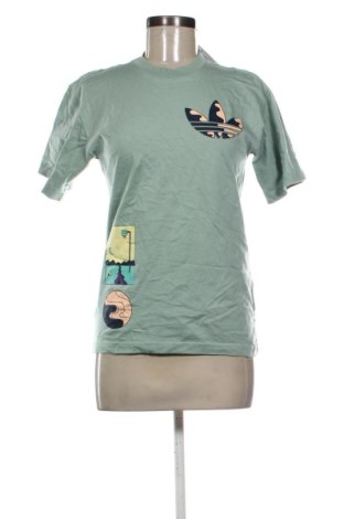 Γυναικείο t-shirt Adidas Originals, Μέγεθος XS, Χρώμα Πράσινο, Τιμή 16,99 €