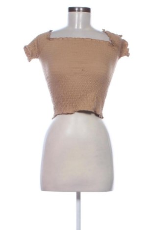 Damski T-shirt Stradivarius, Rozmiar S, Kolor Brązowy, Cena 45,99 zł