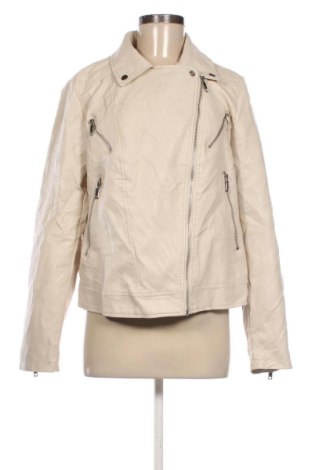 Γυναικείο δερμάτινο μπουφάν Page One, Μέγεθος XL, Χρώμα Εκρού, Τιμή 35,99 €