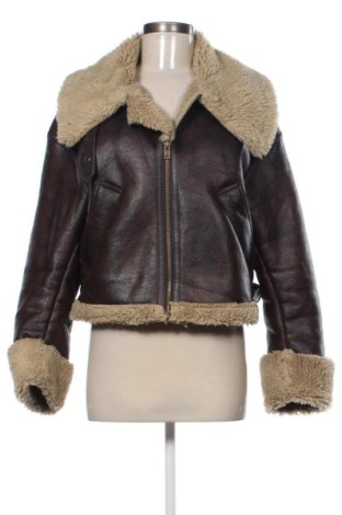Damska kurtka skórzana Zara, Rozmiar XS, Kolor Brązowy, Cena 112,53 zł