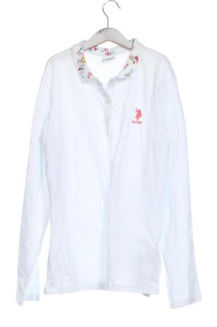 Dziecięca bluzka U.S. Polo Assn., Rozmiar 12-13y/ 158-164 cm, Kolor Biały, Cena 126,43 zł