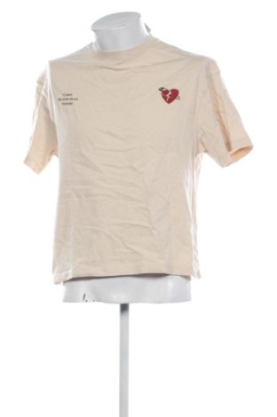 Męski T-shirt Zara, Rozmiar M, Kolor Beżowy, Cena 43,99 zł