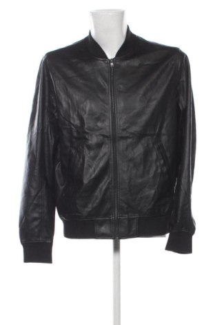 Мъжко кожено яке Bershka, Размер L, Цвят Черен, Цена 40,90 €