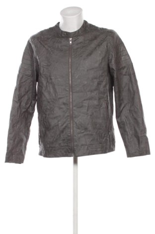 Ανδρικό δερμάτινο μπουφάν Identic, Μέγεθος L, Χρώμα Γκρί, Τιμή 30,99 €