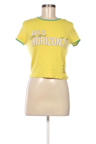 Tricou de femei Bershka, Mărime S, Culoare Galben, Preț 38,92 Lei