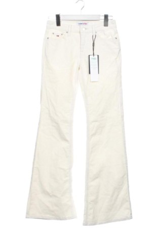 Pantaloni de velvet de femei Tommy Jeans, Mărime S, Culoare Alb, Preț 594,99 Lei