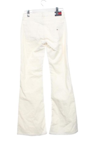 Pantaloni de velvet de femei Tommy Jeans, Mărime S, Culoare Alb, Preț 594,99 Lei
