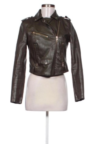 Дамско кожено яке Sinsay, Размер M, Цвят Зелен, Цена 29,67 €