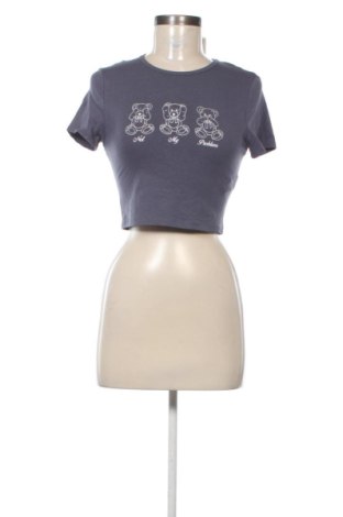 Damski T-shirt Bershka, Rozmiar XS, Kolor Szary, Cena 45,99 zł