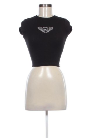 Damen T-Shirt Bershka, Größe XS, Farbe Schwarz, Preis 11,99 €