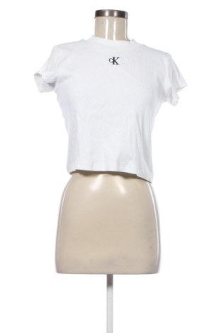 Γυναικείο t-shirt Calvin Klein Jeans, Μέγεθος L, Χρώμα Λευκό, Τιμή 20,99 €