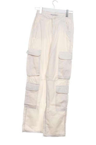 Pantaloni de femei Bershka, Mărime XXS, Culoare Ecru, Preț 78,20 Lei