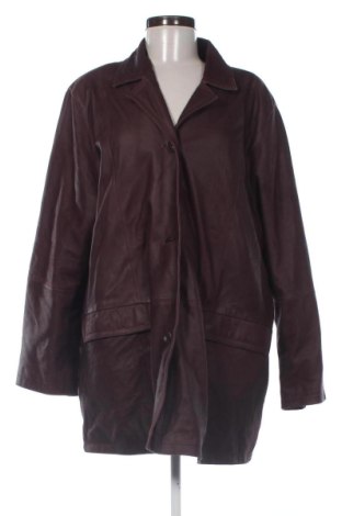 Дамско кожено палто Unbranded, Размер XXL, Цвят Червен, Цена 208,37 €