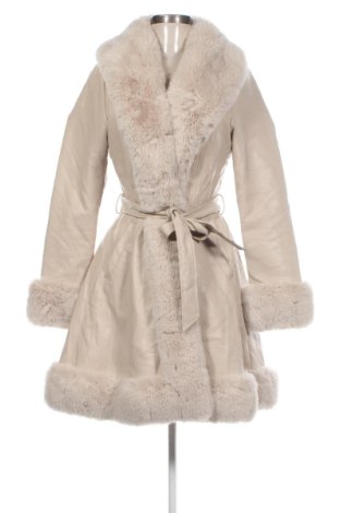 Palton din blană pentru damă Unbranded, Mărime M, Culoare Bej, Preț 684,99 Lei