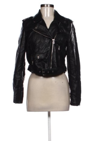 Дамско кожено яке Pull&Bear, Размер L, Цвят Черен, Цена 30,16 €