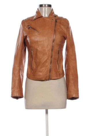 Geacă de piele pentru femei Stradivarius, Mărime S, Culoare Maro, Preț 260,66 Lei