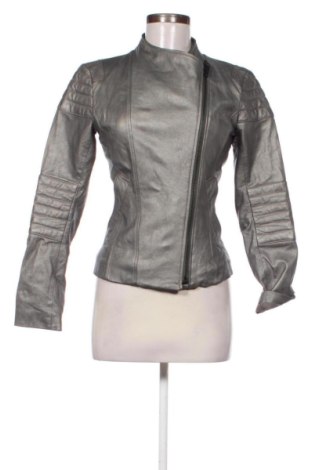 Дамско кожено яке Unbranded, Размер M, Цвят Сребрист, Цена 94,23 €