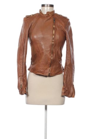 Дамско кожено яке Zara, Размер S, Цвят Кафяв, Цена 21,47 €