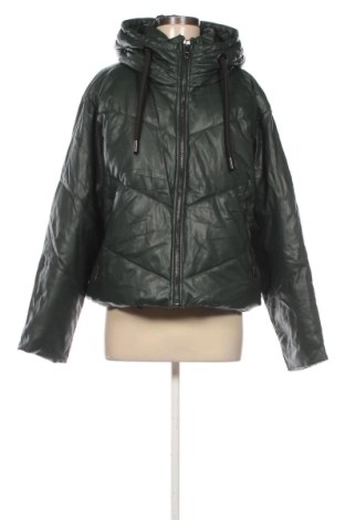 Geacă de piele pentru femei Zara, Mărime M, Culoare Verde, Preț 129,99 Lei