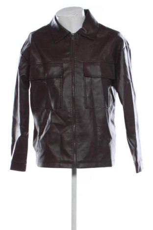 Мъжко кожено яке Defacto, Размер M, Цвят Кафяв, Цена 40,90 €