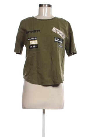 Tricou de femei Bershka, Mărime S, Culoare Verde, Preț 45,00 Lei