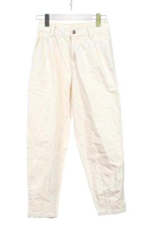 Damskie spodnie Bershka, Rozmiar XS, Kolor ecru, Cena 78,99 zł