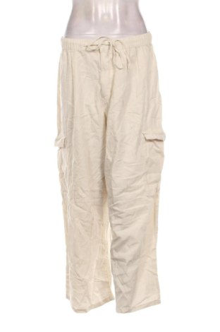 Pantaloni de femei Bershka, Mărime L, Culoare Ecru, Preț 91,99 Lei