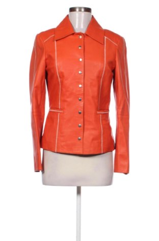 Geacă de piele pentru femei Unbranded, Mărime XS, Culoare Portocaliu, Preț 260,66 Lei