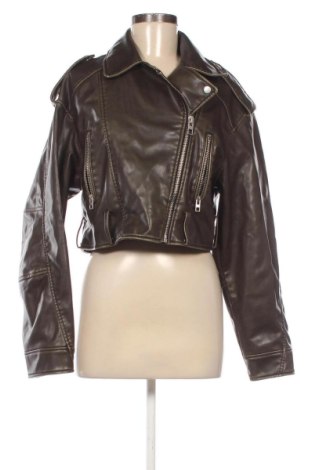 Damska kurtka skórzana Zara, Rozmiar M, Kolor Zielony, Cena 112,04 zł