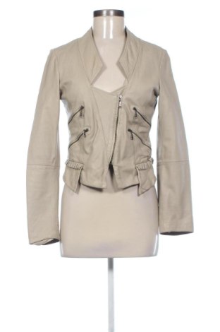 Γυναικείο δερμάτινο μπουφάν Zara, Μέγεθος M, Χρώμα  Μπέζ, Τιμή 45,46 €