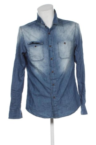 Cămașă de bărbați Bershka, Mărime L, Culoare Albastru, Preț 91,99 Lei