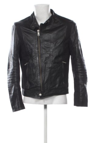 Ανδρικό δερμάτινο μπουφάν Guess, Μέγεθος M, Χρώμα Μαύρο, Τιμή 152,99 €
