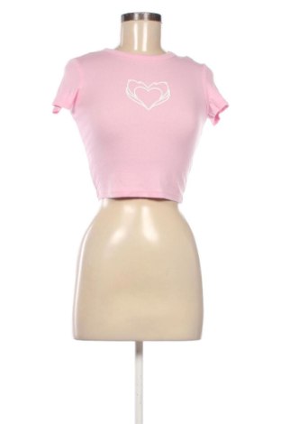 Damski T-shirt Bershka, Rozmiar XS, Kolor Różowy, Cena 48,23 zł