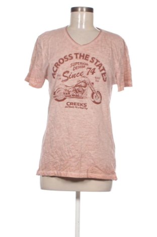 Γυναικείο t-shirt Creeks, Μέγεθος M, Χρώμα Πορτοκαλί, Τιμή 8,99 €