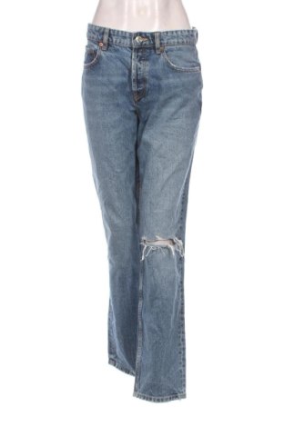 Damskie jeansy Zara, Rozmiar L, Kolor Niebieski, Cena 72,99 zł