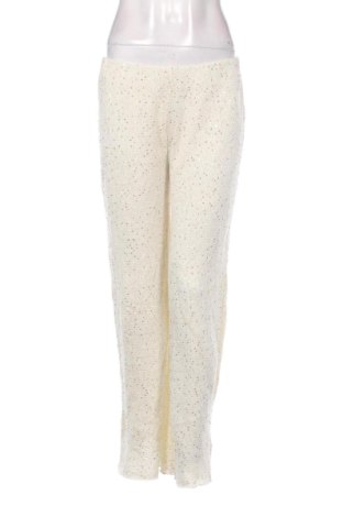 Pantaloni de femei Pull&Bear, Mărime L, Culoare Ecru, Preț 91,99 Lei