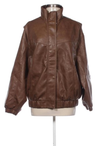Дамско кожено яке Bershka, Размер M, Цвят Кафяв, Цена 48,06 €