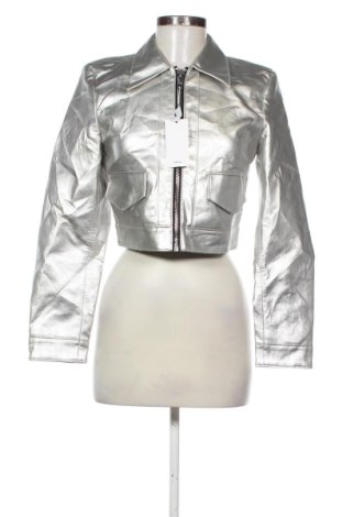 Geacă de piele pentru femei Mango, Mărime XS, Culoare Argintiu, Preț 129,99 Lei
