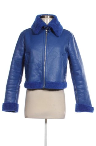 Damen Lederjacke Stradivarius, Größe S, Farbe Blau, Preis 30,00 €