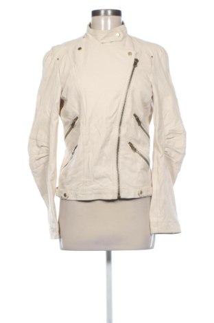 Geacă de piele pentru femei Zara, Mărime L, Culoare Ecru, Preț 129,99 Lei