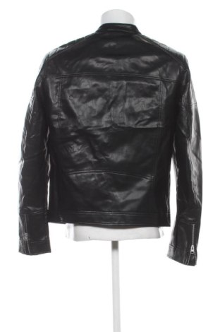 Ανδρικό δερμάτινο μπουφάν Bershka, Μέγεθος L, Χρώμα Μαύρο, Τιμή 48,99 €