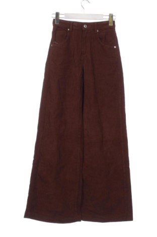 Pantaloni de velvet de femei Bershka, Mărime XXS, Culoare Maro, Preț 78,20 Lei