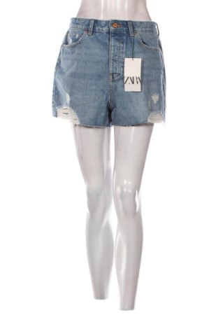 Pantaloni scurți de femei Zara, Mărime M, Culoare Albastru, Preț 93,84 Lei