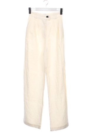 Pantaloni de femei Bershka, Mărime XXS, Culoare Ecru, Preț 77,99 Lei