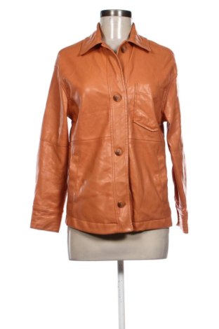 Damen Lederjacke Bershka, Größe S, Farbe Orange, Preis € 38,99